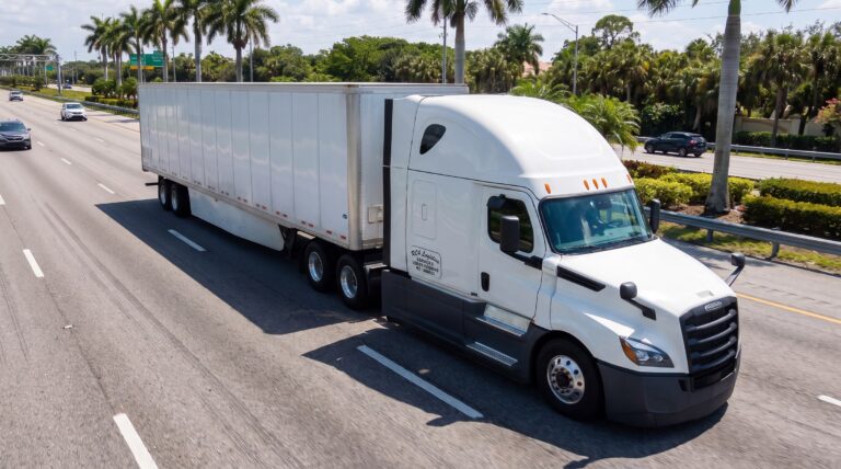 RC4 Logistics tractor-trailer moving expedited freight on the highway